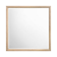 Kali Dresser Mirror, Midcentury 38x38 Square Natural Oak Brown Wood Frame - BM351980