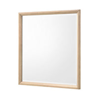 Kali Dresser Mirror, Midcentury 38x38 Square Natural Oak Brown Wood Frame - BM351980