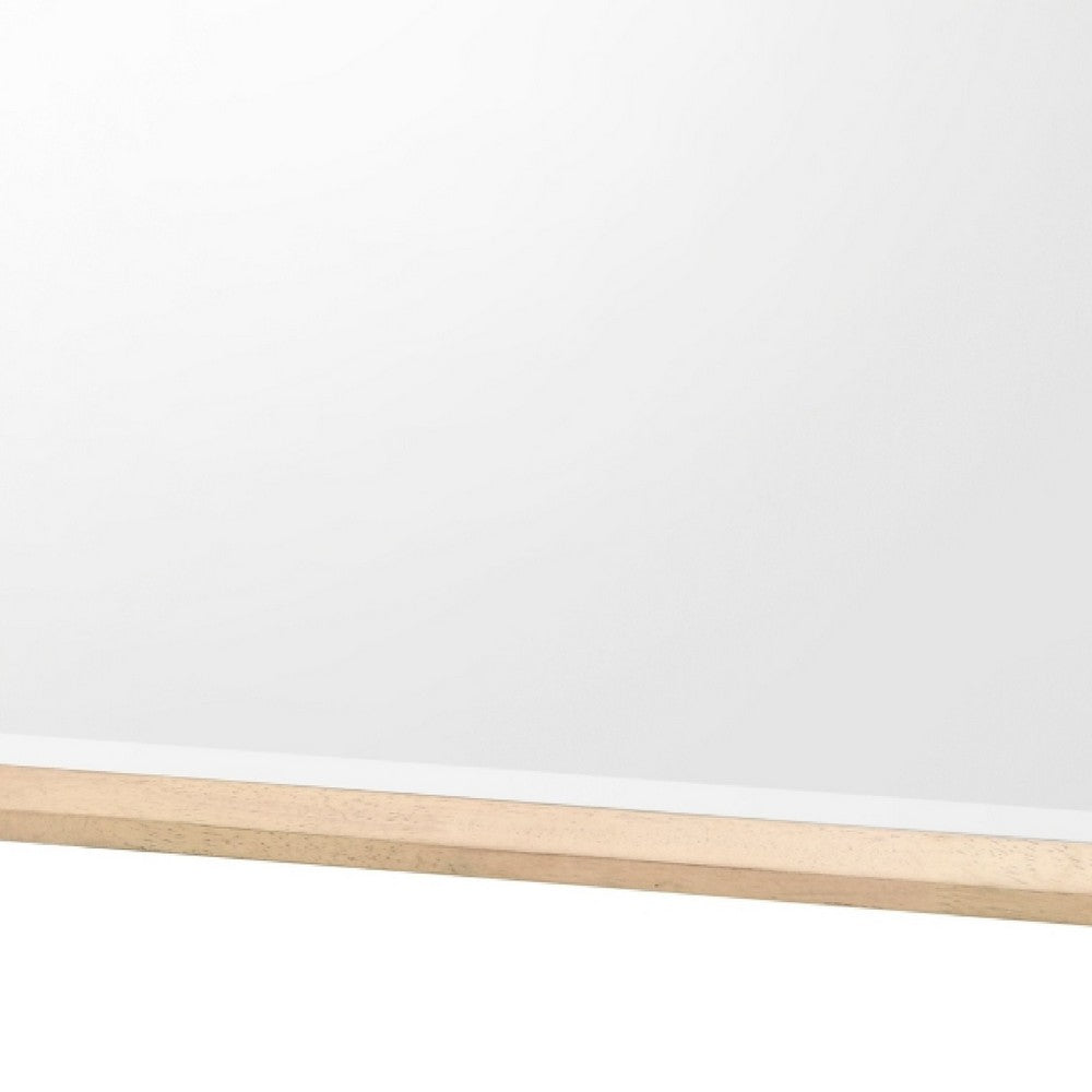 Kali Dresser Mirror, Midcentury 38x38 Square Natural Oak Brown Wood Frame - BM351980