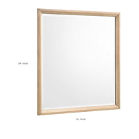 Kali Dresser Mirror, Midcentury 38x38 Square Natural Oak Brown Wood Frame - BM351980