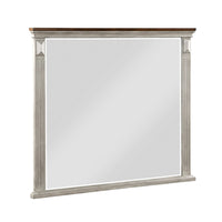 Kova Dresser Mirror, Routed Pilasters, Gray and Brown 38x47 Rectangular - BM351982