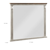 Kova Dresser Mirror, Routed Pilasters, Gray and Brown 38x47 Rectangular - BM351982