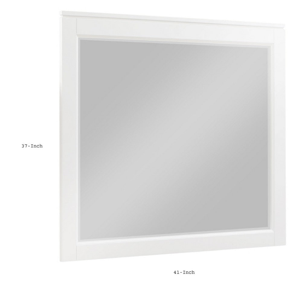 Thiem Dresser Mirror, Picture Frame Molding, White 37x41 Rectangular - BM351983
