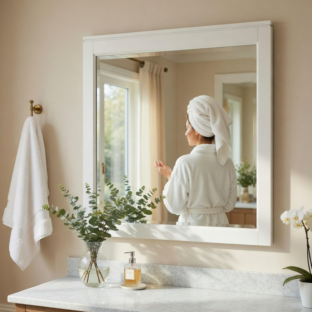 Thiem Dresser Mirror, Picture Frame Molding, White 37x41 Rectangular - BM351983