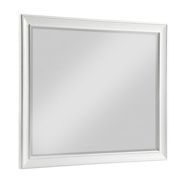 Lyni Dresser Mirror, Traditional Frame, White Wood, 37x44 Rectangular - BM351984