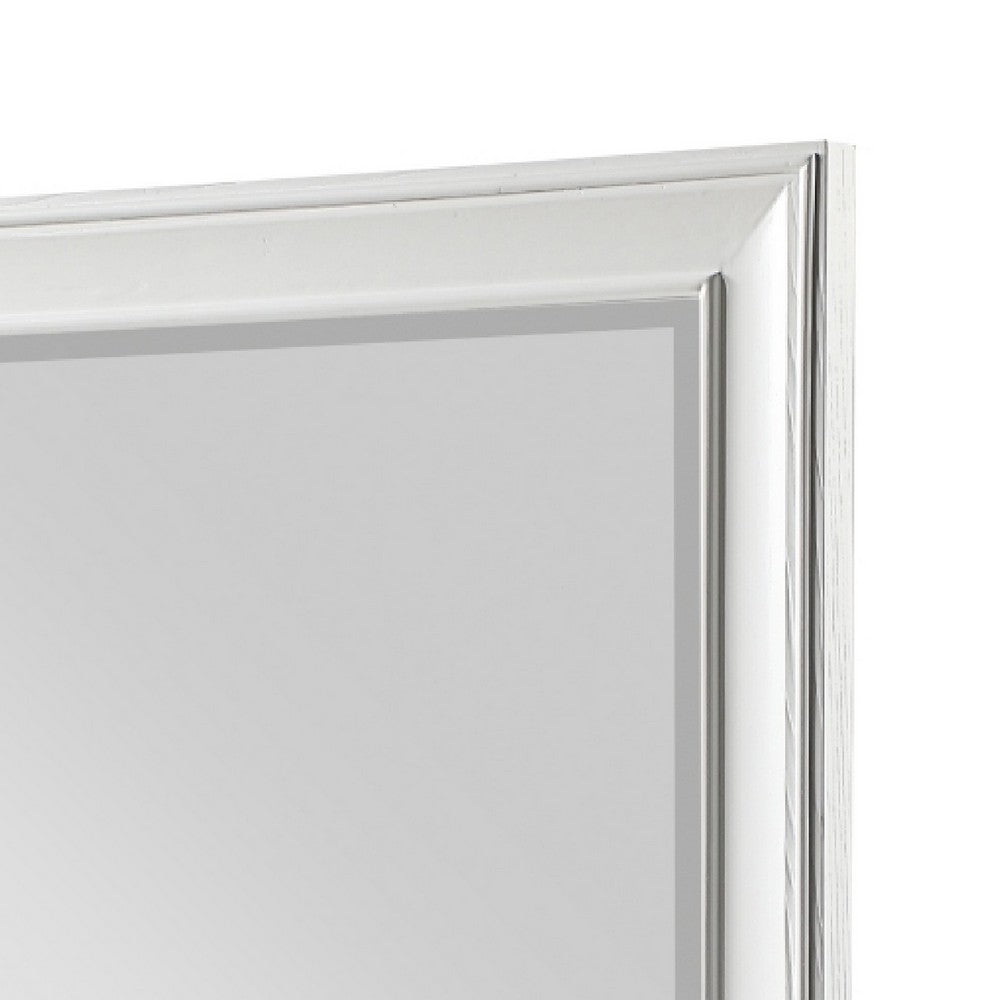 Lyni Dresser Mirror, Traditional Frame, White Wood, 37x44 Rectangular - BM351984