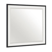 Jem Dresser Mirror, White and Walnut Brown Metal Frame, 37x42 Rectangular - BM351985