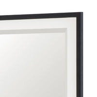 Jem Dresser Mirror, White and Walnut Brown Metal Frame, 37x42 Rectangular - BM351985