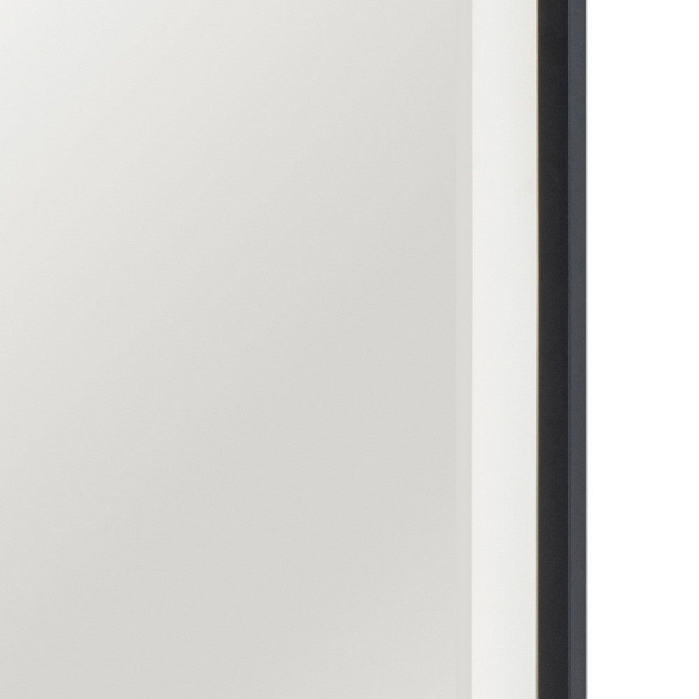 Jem Dresser Mirror, White and Walnut Brown Metal Frame, 37x42 Rectangular - BM351985