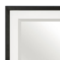 Jem Dresser Mirror, White and Walnut Brown Metal Frame, 37x42 Rectangular - BM351985