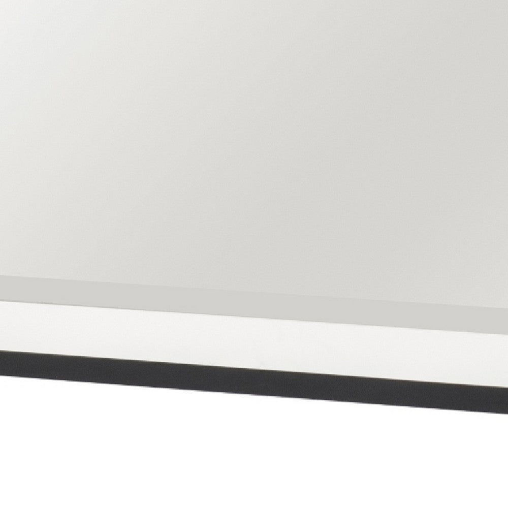 Jem Dresser Mirror, White and Walnut Brown Metal Frame, 37x42 Rectangular - BM351985