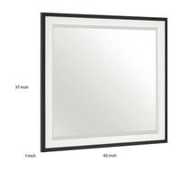 Jem Dresser Mirror, White and Walnut Brown Metal Frame, 37x42 Rectangular - BM351985