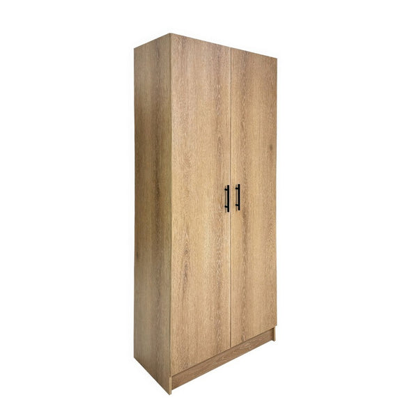 Mea Utility Storage Cabinet, 2 Doors, 3 Shelves, 71 Inch Oak Brown - BM352098