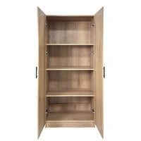 Mea Utility Storage Cabinet, 2 Doors, 3 Shelves, 71 Inch Oak Brown - BM352098