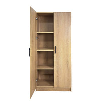 Mea Utility Storage Cabinet, 2 Doors, 3 Shelves, 71 Inch Oak Brown - BM352098