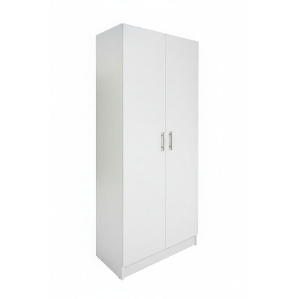 Mea Utility Storage Cabinet, 2 Doors, 3 Shelves, 71 Inch Glam White - BM352099