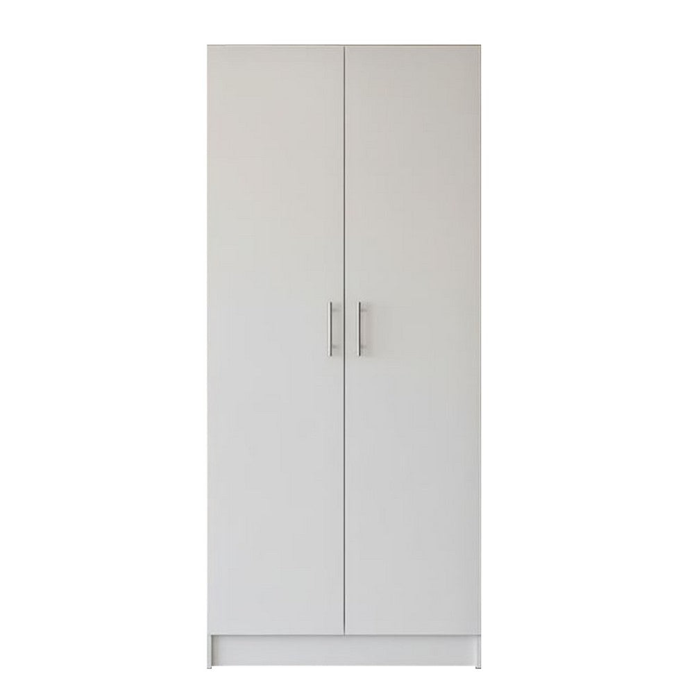 Mea Utility Storage Cabinet, 2 Doors, 3 Shelves, 71 Inch Glam White - BM352099