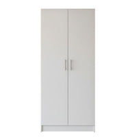 Mea Utility Storage Cabinet, 2 Doors, 3 Shelves, 71 Inch Glam White - BM352099