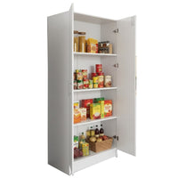 Mea Utility Storage Cabinet, 2 Doors, 3 Shelves, 71 Inch Glam White - BM352099