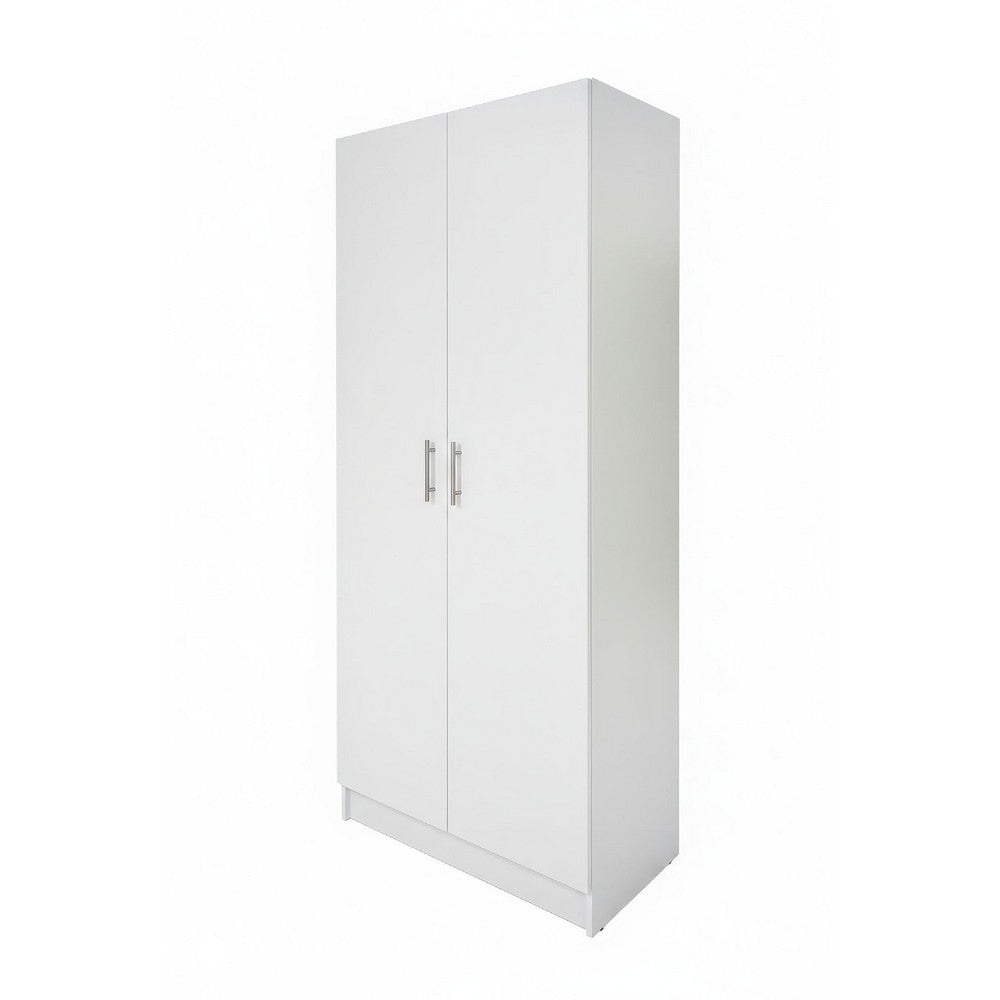 Mea Utility Storage Cabinet, 2 Doors, 3 Shelves, 71 Inch Glam White - BM352099