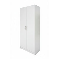 Mea Utility Storage Cabinet, 2 Doors, 3 Shelves, 71 Inch Glam White - BM352099