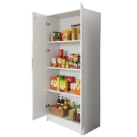Mea Utility Storage Cabinet, 2 Doors, 3 Shelves, 71 Inch Glam White - BM352099