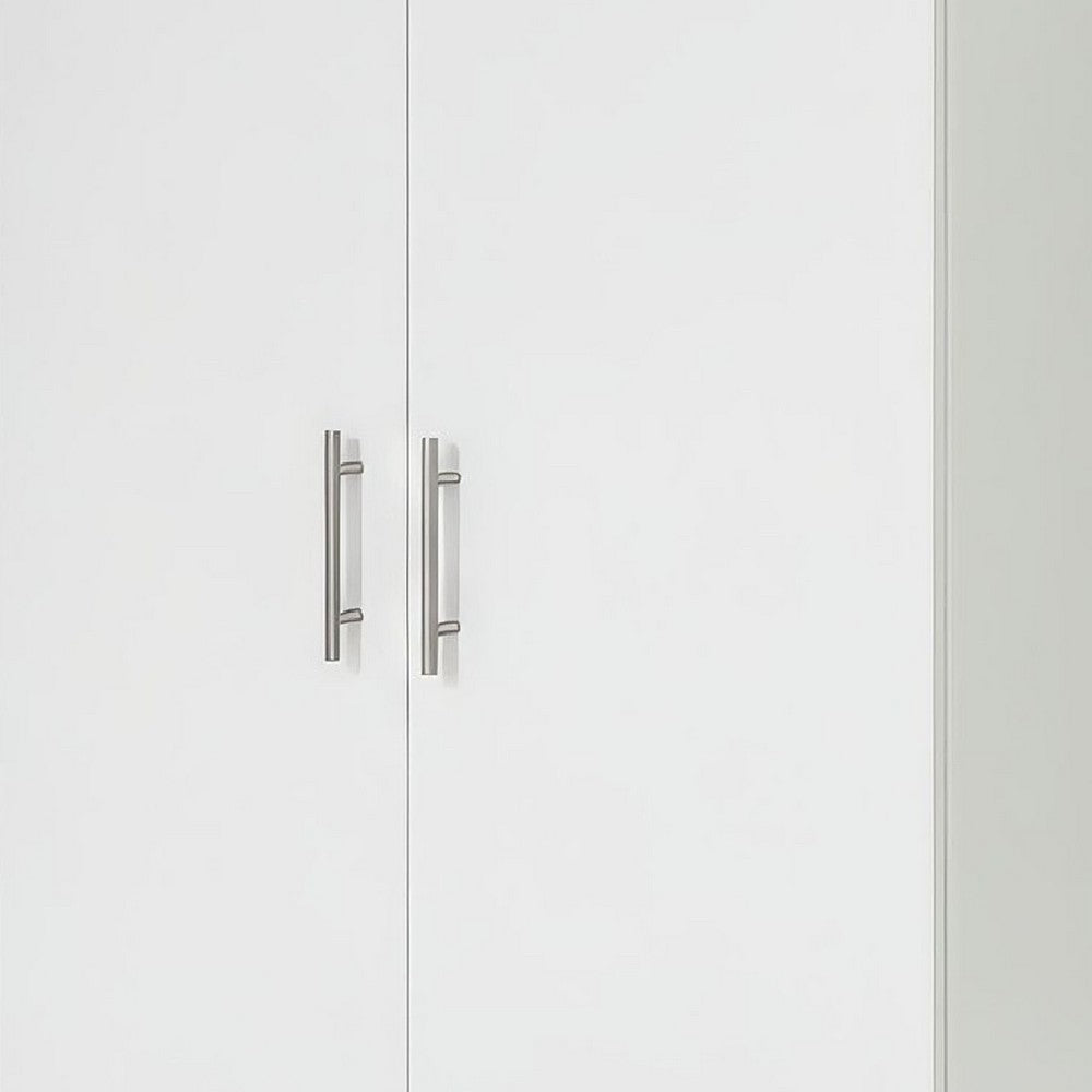 Mea Utility Storage Cabinet, 2 Doors, 3 Shelves, 71 Inch Glam White - BM352099