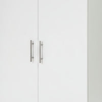 Mea Utility Storage Cabinet, 2 Doors, 3 Shelves, 71 Inch Glam White - BM352099