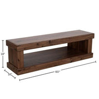 Kima Entryway Bench, Open Lower Shelf, 60 Inch Walnut Brown Wood - BM352123