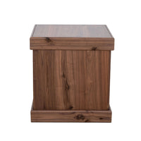 Kima Side End Table, 25 Inch Square Top with Lower Shelf, Walnut Brown - BM352124