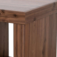 Kima Side End Table, 25 Inch Square Top with Lower Shelf, Walnut Brown - BM352124