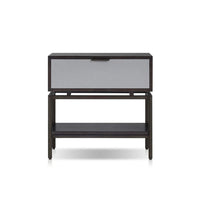 Kina Bedside Nightstand, 1 Drawer and Open Shelf, Espresso Gray Wood - BM352125