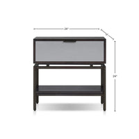 Kina Bedside Nightstand, 1 Drawer and Open Shelf, Espresso Gray Wood - BM352125