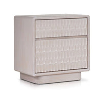 Lya Nightstand, 2 Soft Close Drawers, Contemporary Whitewash - BM352128
