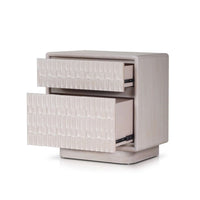 Lya Nightstand, 2 Soft Close Drawers, Contemporary Whitewash - BM352128