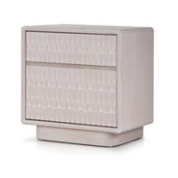 Lya Nightstand, 2 Soft Close Drawers, Contemporary Whitewash - BM352128