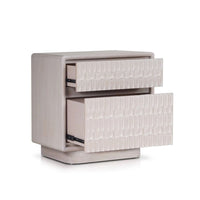 Lya Nightstand, 2 Soft Close Drawers, Contemporary Whitewash - BM352128