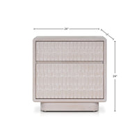 Lya Nightstand, 2 Soft Close Drawers, Contemporary Whitewash - BM352128