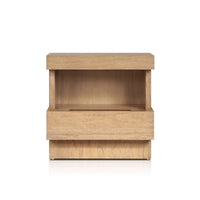 Koa Nightstand, 1 Drawer and Fixed Shelf, Modern Oak Brown - BM352129
