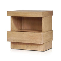 Koa Nightstand, 1 Drawer and Fixed Shelf, Modern Oak Brown - BM352129