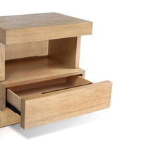 Koa Nightstand, 1 Drawer and Fixed Shelf, Modern Oak Brown - BM352129