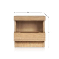 Koa Nightstand, 1 Drawer and Fixed Shelf, Modern Oak Brown - BM352129