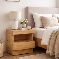 Koa Nightstand, 1 Drawer and Fixed Shelf, Modern Oak Brown - BM352129