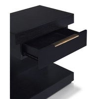 Joa Nightstand, 1 Drawer and Fixed Open Shelf, Modern Black - BM352130