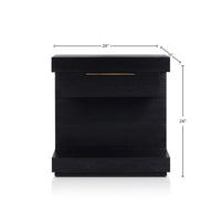 Joa Nightstand, 1 Drawer and Fixed Open Shelf, Modern Black - BM352130