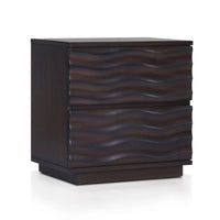 Roa Modern Nightstand, 2 Soft Closing Drawers, Antique Brown - BM352131