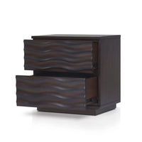 Roa Modern Nightstand, 2 Soft Closing Drawers, Antique Brown - BM352131