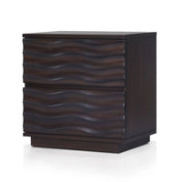 Roa Modern Nightstand, 2 Soft Closing Drawers, Antique Brown - BM352131