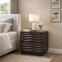 Roa Modern Nightstand, 2 Soft Closing Drawers, Antique Brown - BM352131