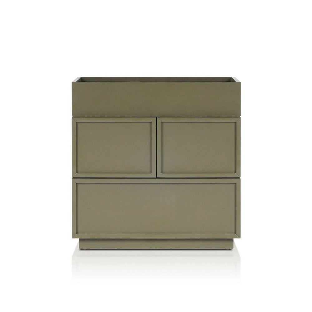 Sena Nightstand with Tray Top, 2 Soft Close Drawers, Olive Green - BM352135